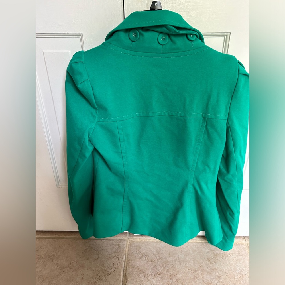 INC Green Ruffled Jacket - Picture 2 of 3